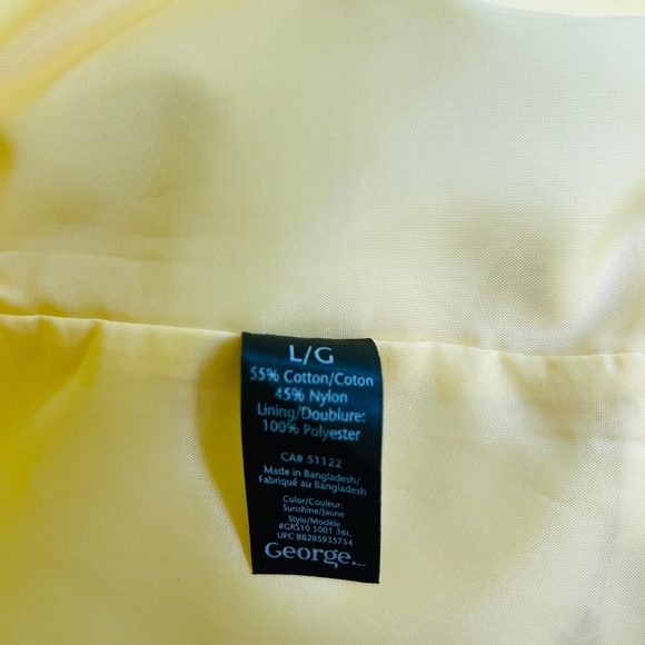 GEORGE Yellow Double-Breasted Trench Coat Belted Cotton Windbreaker Jacket L - Picture 6 of 17